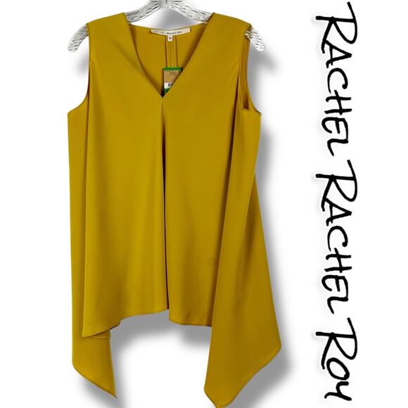 New With Tags RACHEL Rachel Roy November Top Mustard Yellow Womens Size L - Picture 1 of 13